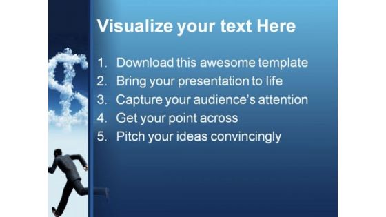 Man Running Finance PowerPoint Template 0610