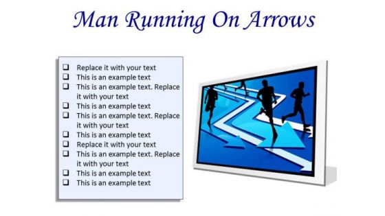 Man Running On Arrows Business PowerPoint Presentation Slides F