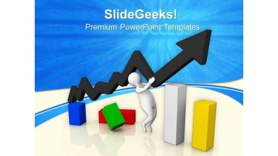 Man Shows Improvement In Business PowerPoint Templates Ppt Backgrounds For Slides 0813