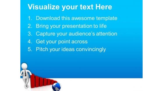 Man Shows Progress Of Business PowerPoint Templates Ppt Backgrounds For Slides 0813