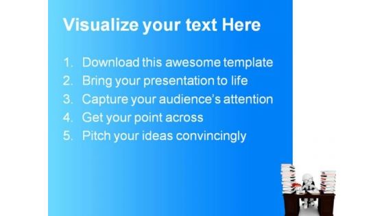 Man Sitting Desk Education PowerPoint Themes And PowerPoint Slides 0311