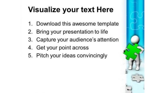 Man Standing In Puzzle Pieces PowerPoint Templates Ppt Backgrounds For Slides 0813
