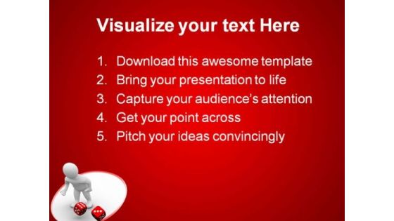 Man Throws Red Dices Finance PowerPoint Templates And PowerPoint Backgrounds 0311
