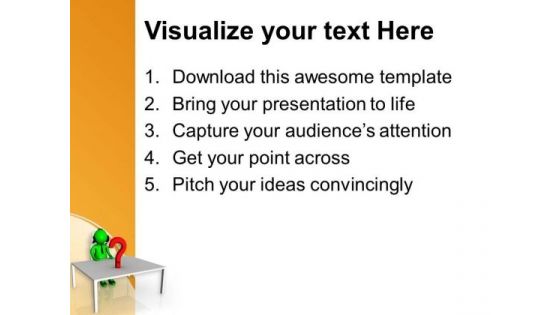Man Trying To Solve An Query PowerPoint Templates Ppt Backgrounds For Slides 0713