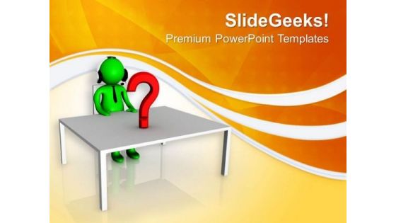 Man Trying To Solve An Query PowerPoint Templates Ppt Backgrounds For Slides 0713