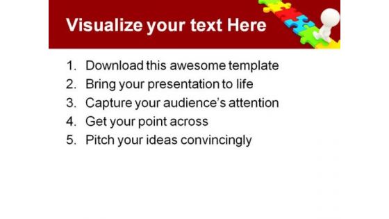 Man Walking On Puzzle Business PowerPoint Themes And PowerPoint Slides 0311