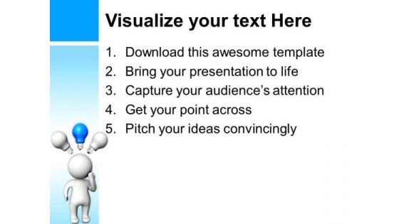 Man With Blue Light Bulb Technology PowerPoint Templates And PowerPoint Themes 0712