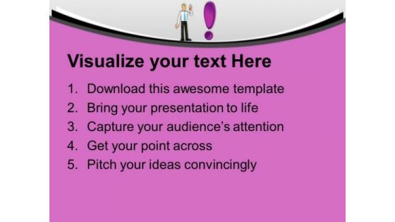 Man With Exclamation Mark Thinking PowerPoint Templates Ppt Backgrounds For Slides 0213