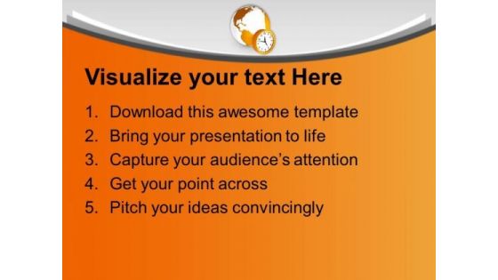 Man With Globe And Alarm Clock PowerPoint Templates Ppt Backgrounds For Slides 0213