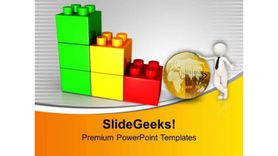 Man With Golden Globe Lego Blocks PowerPoint Templates Ppt Backgrounds For Slides 0213
