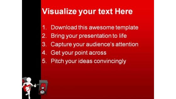 Man With Guitar And Loud Speakers Music PowerPoint Themes And PowerPoint Slides 0211