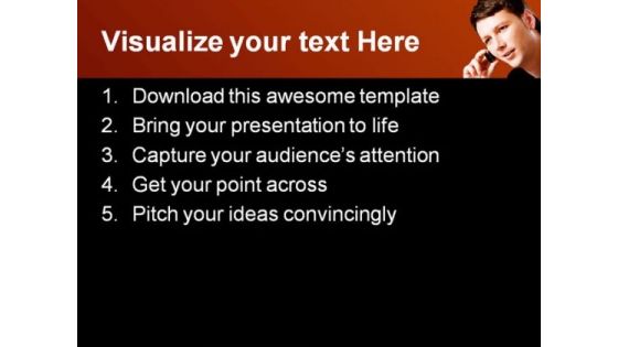 Man With Mobile Technology PowerPoint Templates And PowerPoint Backgrounds 0111