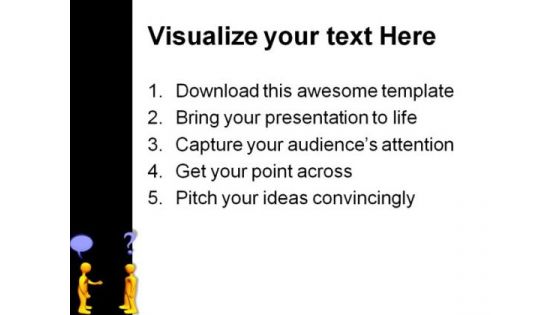 Man With Questions People PowerPoint Template 0910