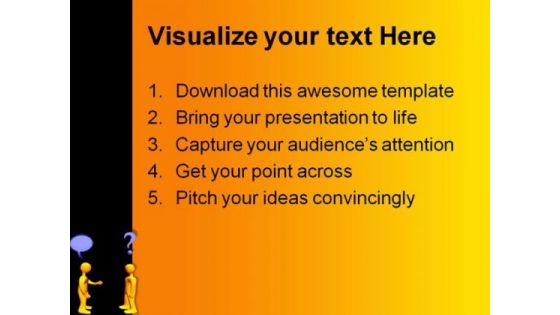 Man With Questions People PowerPoint Template 0910
