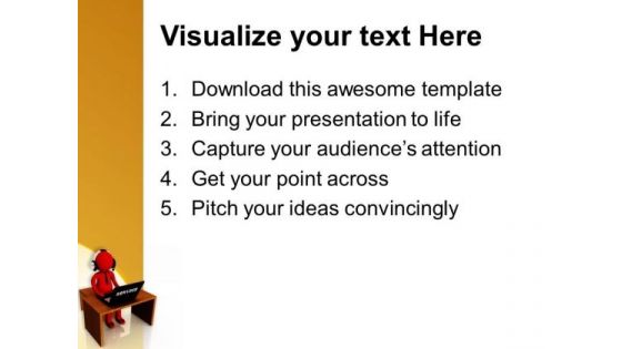 Man Working In Call Center PowerPoint Templates Ppt Backgrounds For Slides 0713