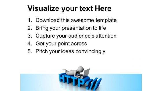 Man Working On Laptop Internet Theme PowerPoint Templates Ppt Backgrounds For Slides 0813