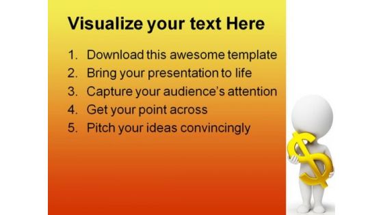 Man Wtih Dollar Business PowerPoint Themes And PowerPoint Slides 0411