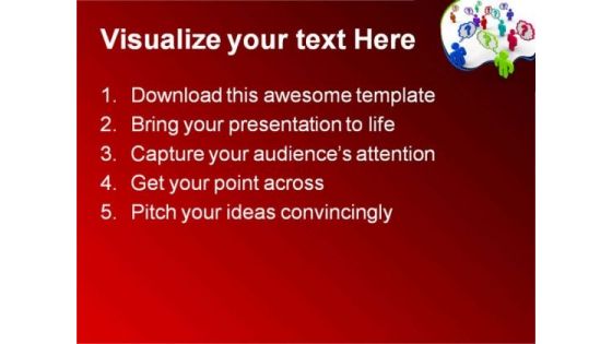 Many People Thinking Communication PowerPoint Templates And PowerPoint Backgrounds 0111