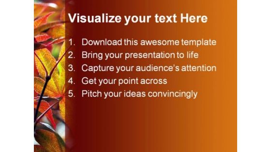Maple Leaves Nature PowerPoint Template 0810