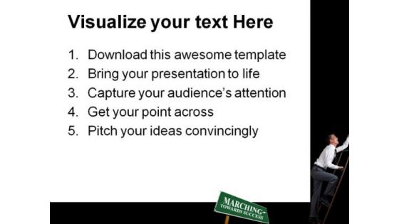 Marching Towards Success Business PowerPoint Themes And PowerPoint Slides 0911