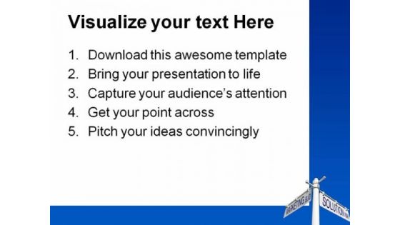 Marketing Blvd Solution Way Sign Metaphor PowerPoint Themes And PowerPoint Slides 0911