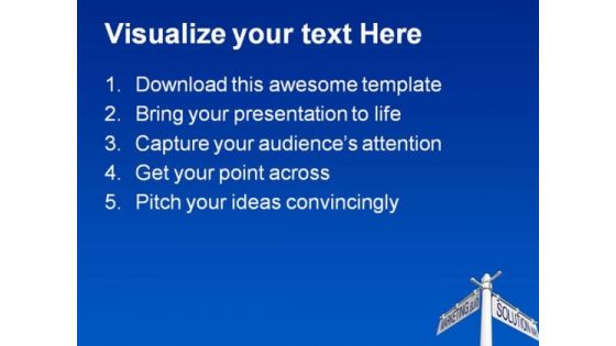 Marketing Blvd Solution Way Sign Metaphor PowerPoint Themes And PowerPoint Slides 0911
