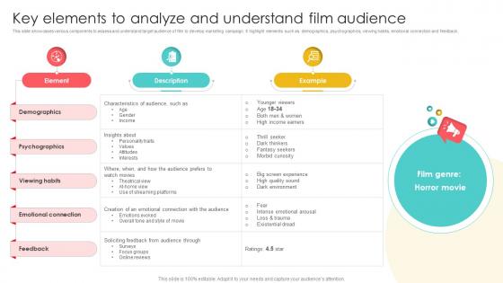 Marketing Channels For Movie Key Elements To Analyze And Understand Film Audience Strategy SS V