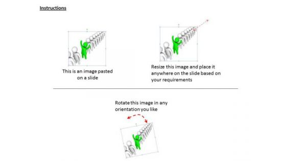 Marketing Concepts 3d Leader With Hands Raised Characters