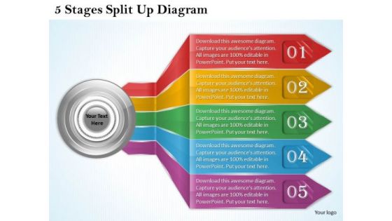 Marketing Concepts 5 Stages Split Up Diagram Strategic Plan Outline Template Ppt Slide