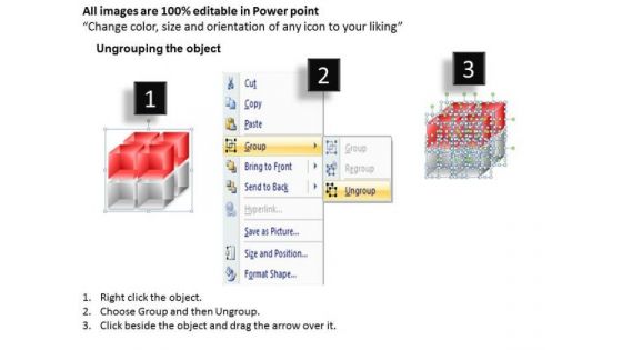 Marketing Diagram 3d Cubes 2x2x2 Business Framework Model