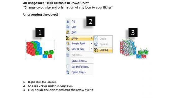 Marketing Diagram 3d Cubes Broken Style Consulting Diagram