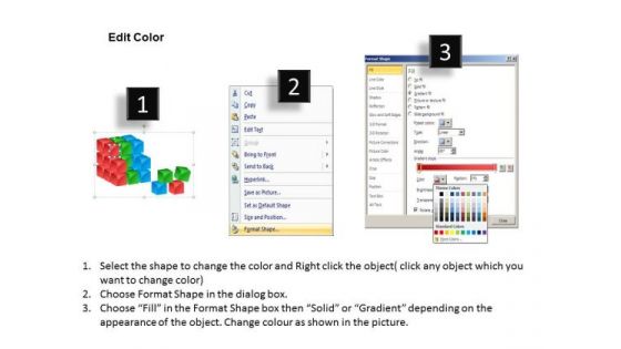 Marketing Diagram 3d Cubes Broken Style Consulting Diagram