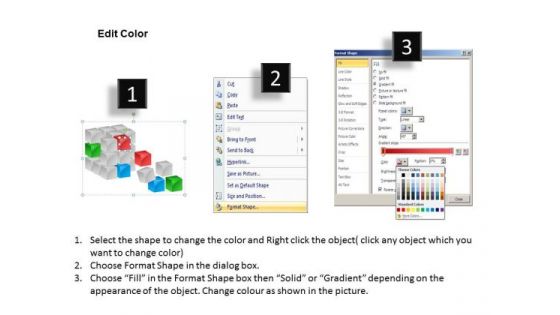 Marketing Diagram 3d Cubes Broken Style Strategy Diagram