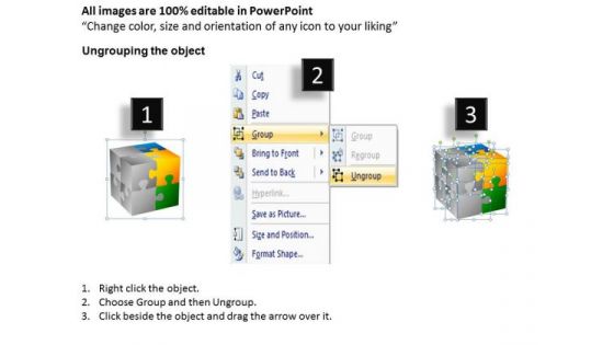 Marketing Diagram 3d Cubes Built Out Of Puzzle Pieces Sales Diagram