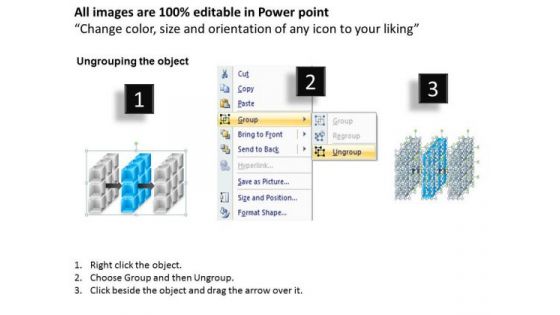Marketing Diagram 3d Cubes With Arrows Strategic Management
