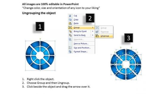 Marketing Diagram 3d Double Concentric Rings Pieces 2 Sales Diagram