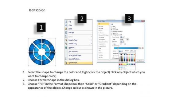 Marketing Diagram 3d Double Concentric Rings Pieces 2 Sales Diagram