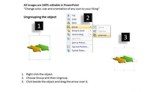 Marketing Diagram 3d Linear Flow 2 Stages