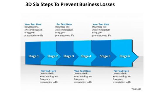 Marketing Diagram 3d Six Steps To Prevent Business Losses Mba Models And Frameworks