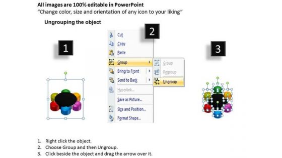 Marketing Diagram 6 Stages Circular Puzzle Consulting Diagram