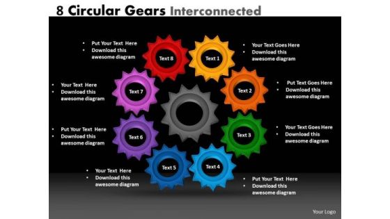 Marketing Diagram 8 Circular Gears Interconnected Mba Models And Frameworks