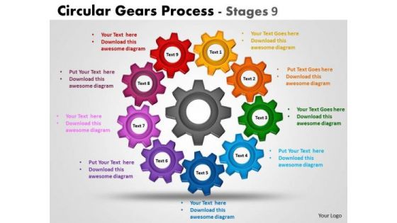 Marketing Diagram Circular Gears Process Stages Strategy Diagram