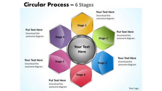 Marketing Diagram Circular Process 6 Stages Strategy Diagram