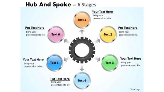 Marketing Diagram Hub And Spoke 6 Stages Marketing Diagram