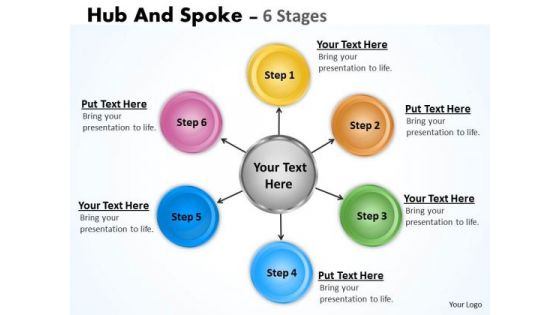 Marketing Diagram Hub And Spoke 6 Stages Sales Diagram