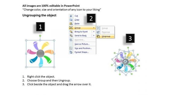 Marketing Diagram Hub And Spoke 7 Stages Business Diagram