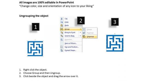 Marketing Diagram Labyrinth Rectangular Ppt Blue Modal Sales Diagram