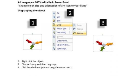 Marketing Diagram Many To One Arrow Process 3 Stages