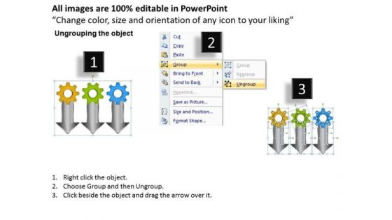 Marketing Diagram Parallel Gears Process Arrow 3 Stages Consulting Diagram