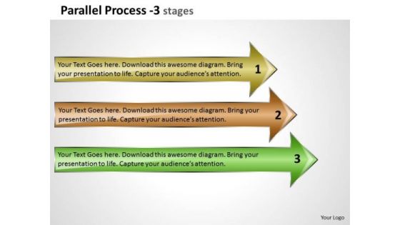 Marketing Diagram Parallel Process 3 Stages Strategy Diagram